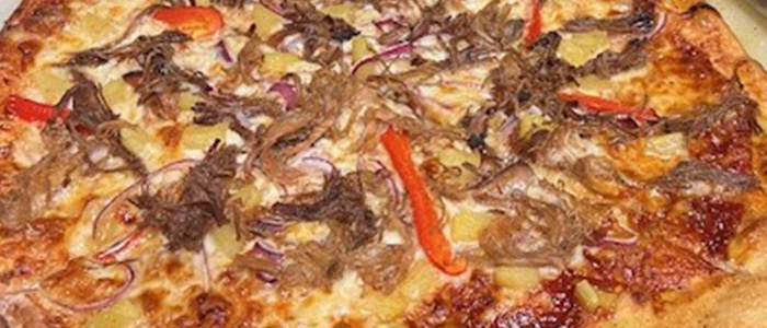 Pizza for dinner from Avery's BBQ at the Gateway